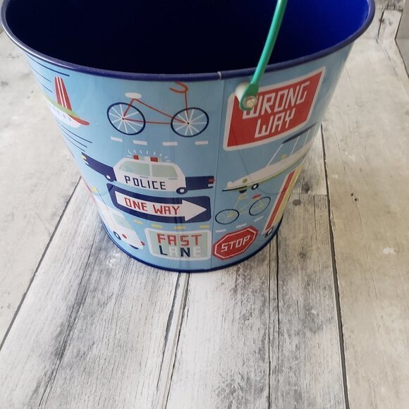 NWT - Kids Transportation Metal Bucket Pail - Plane, Truck, Car, Helicopter - Picture 7 of 7